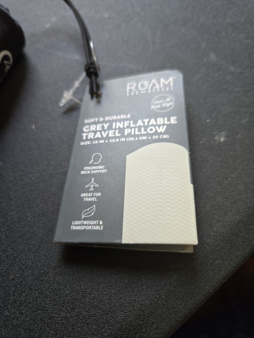 ROAM Grey‎ Inflatable Travel Pillow - Compact Neck Support